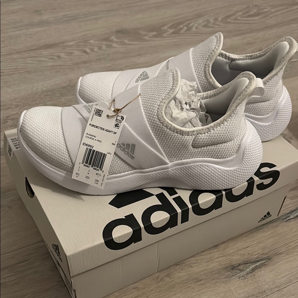 Adidas White Slip-On Sneakers